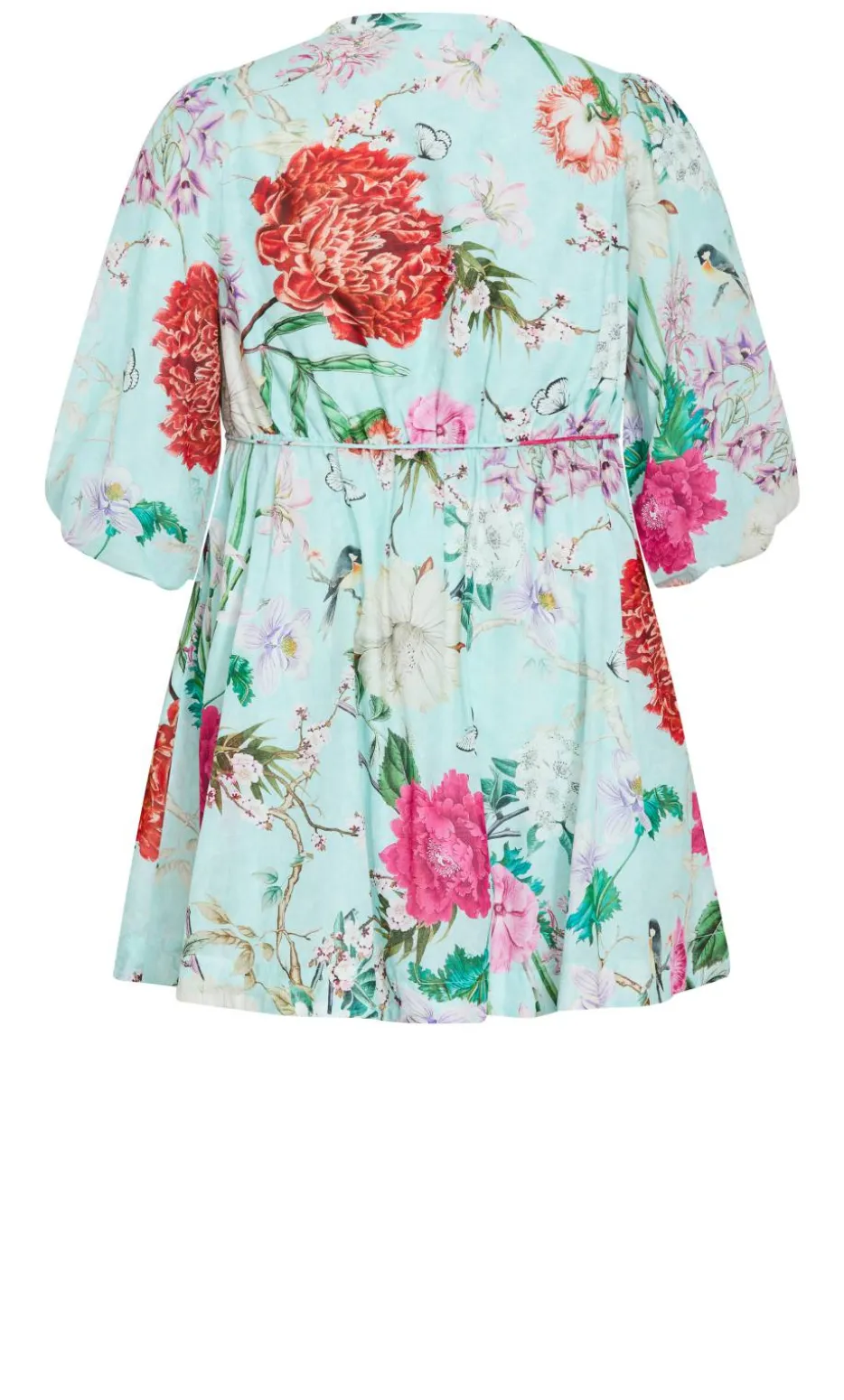 Flora Print Cotton Mini Dress - mint