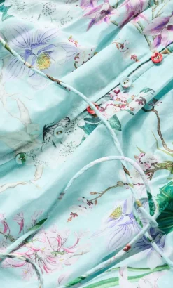 Flora Print Cotton Mini Dress - mint