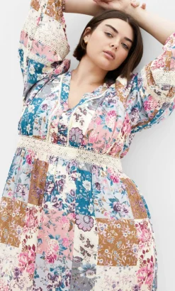Florence Print Midi Dress - pastel pink