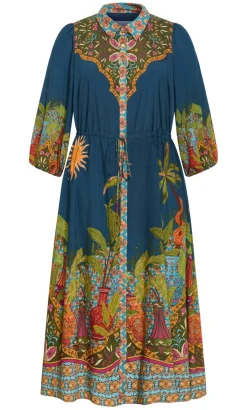 Fools Paradise Print Maxi Dress - alpine navy