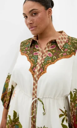 Fools Paradise Print Mini Dress - ivory