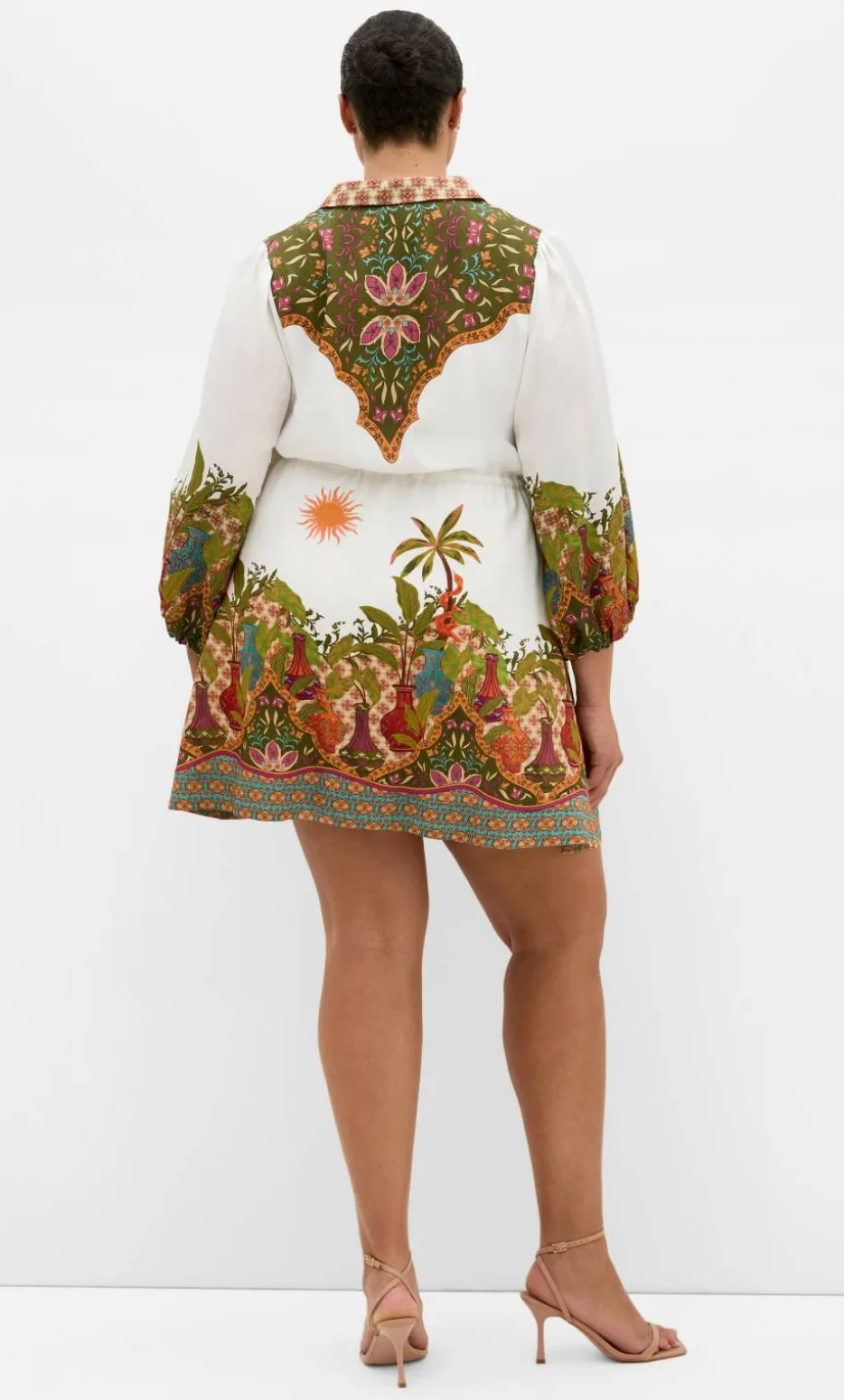 Fools Paradise Print Mini Dress - ivory
