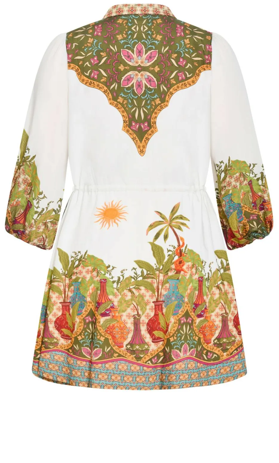 Fools Paradise Print Mini Dress - ivory