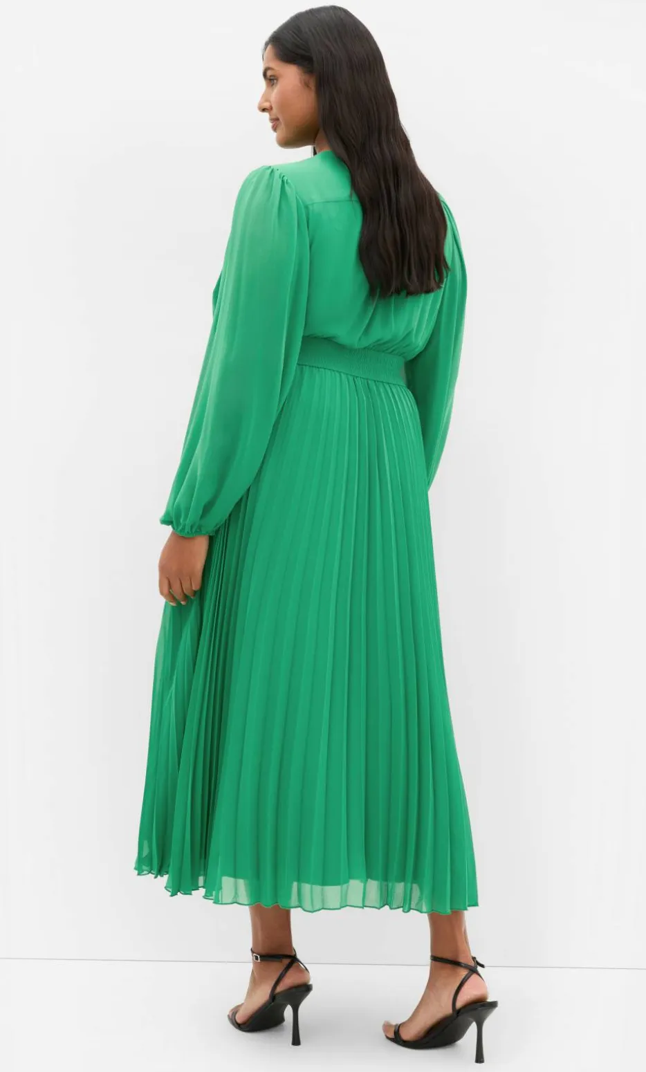Georgina Pleat Maxi Dress - kelly green