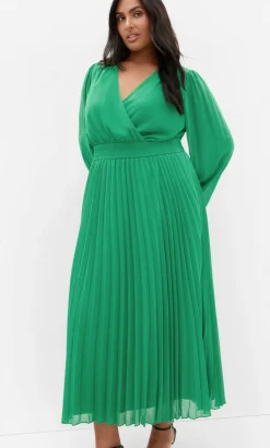 Georgina Pleat Maxi Dress - kelly green
