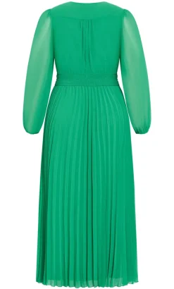 Georgina Pleat Maxi Dress - kelly green
