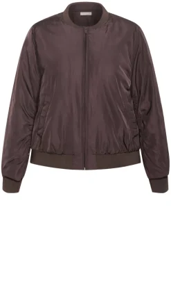 Gia Puffer Bomber Jacket - espresso
