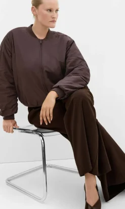 Gia Puffer Bomber Jacket - espresso
