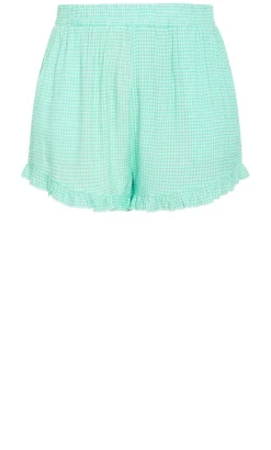Gigi Gingham Pyjama Shorts - jade