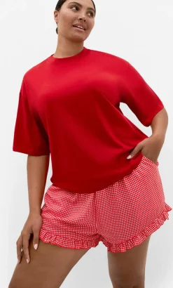 Gigi Gingham Pyjama Shorts - red