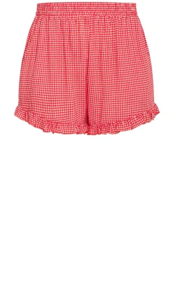 Gigi Gingham Pyjama Shorts - red