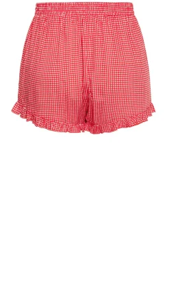 Gigi Gingham Pyjama Shorts - red