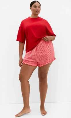 Gigi Gingham Pyjama Shorts - red