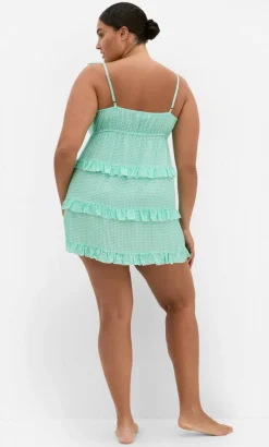 Gigi Gingham Sleep Chemise - jade