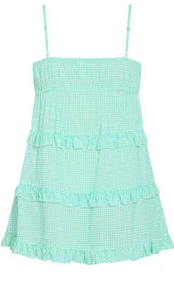 Gigi Gingham Sleep Chemise - jade