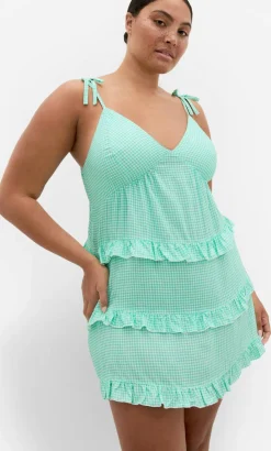 Gigi Gingham Sleep Chemise - jade