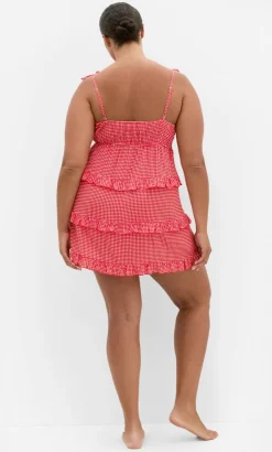 Gigi Gingham Sleep Chemise - red