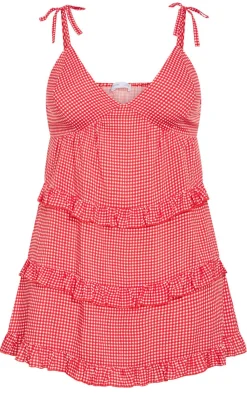 Gigi Gingham Sleep Chemise - red