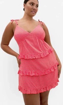 Gigi Gingham Sleep Chemise - red