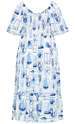 Giselle Amalfi V Neck Maxi Dress - white