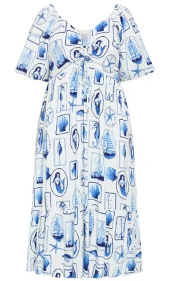 Giselle Amalfi V Neck Maxi Dress - white