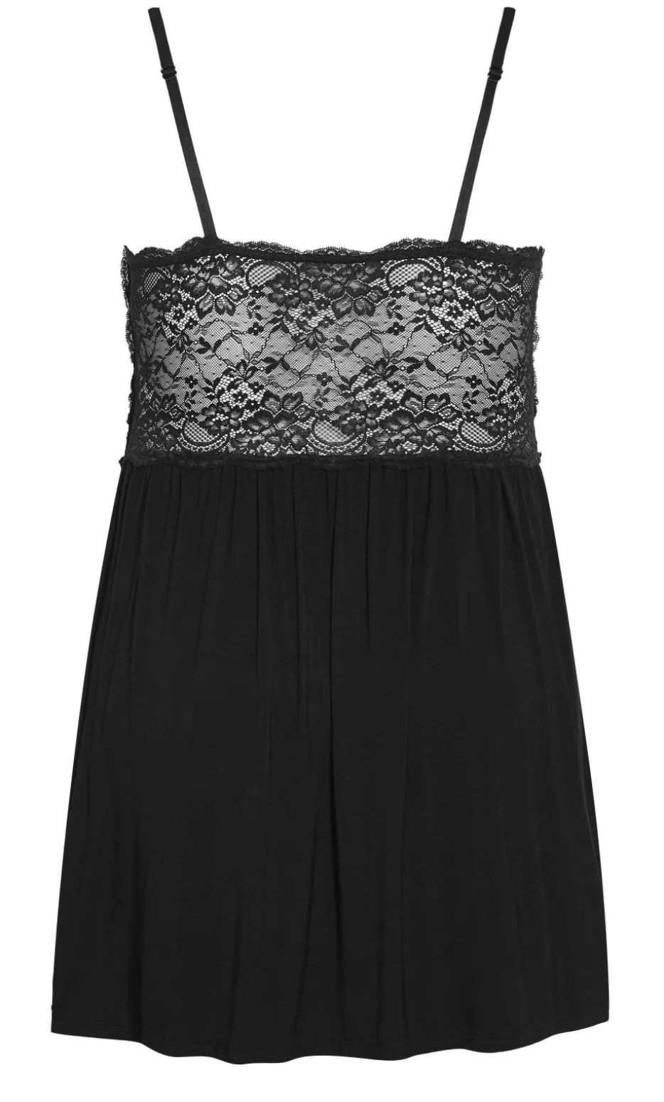 Gizelle Lace Trim Sleep Chemise - black