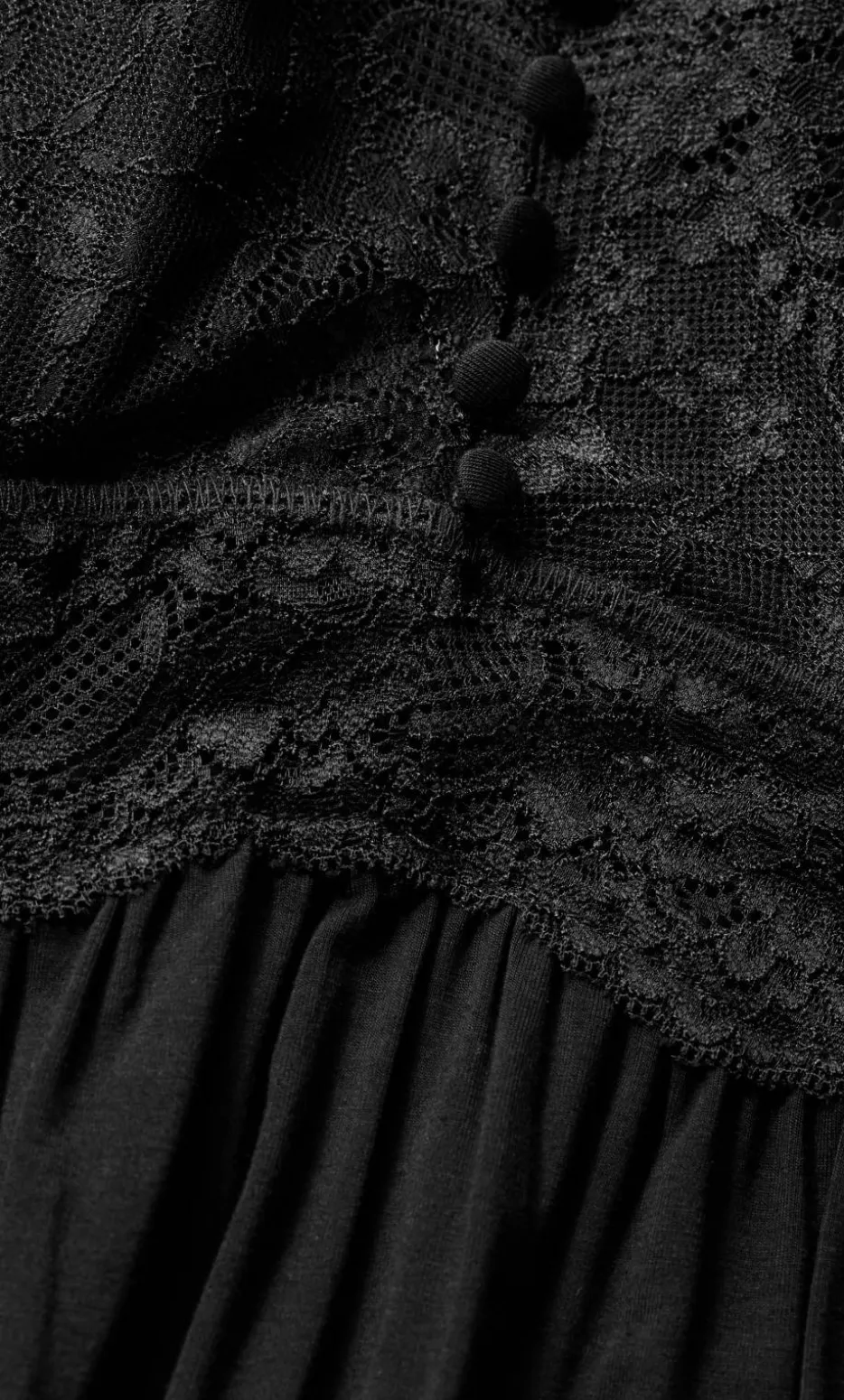 Gizelle Lace Trim Sleep Chemise - black