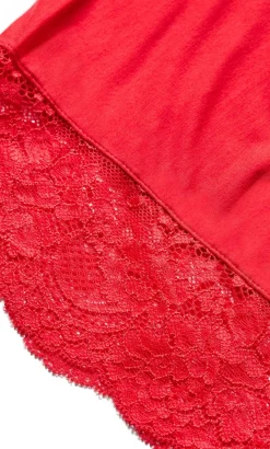 Gizelle Lace Trim Sleep Robe - red