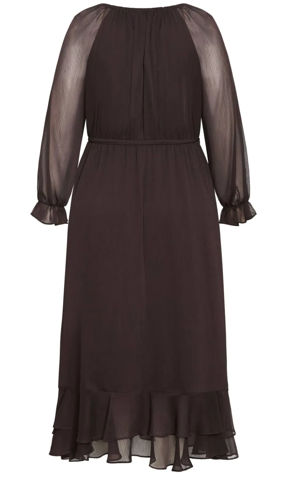 Glam Frill Maxi Dress - espresso