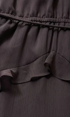Glam Frill Maxi Dress - espresso