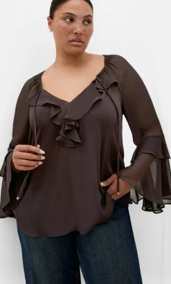 Glam Frill Top - espresso