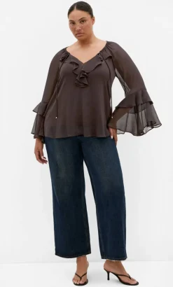 Glam Frill Top - espresso