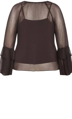 Glam Frill Top - espresso