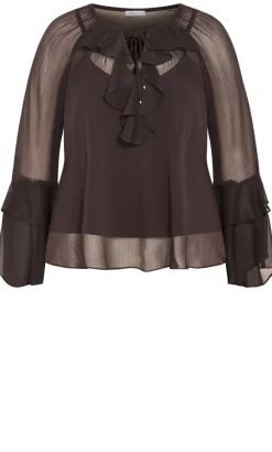 Glam Frill Top - espresso