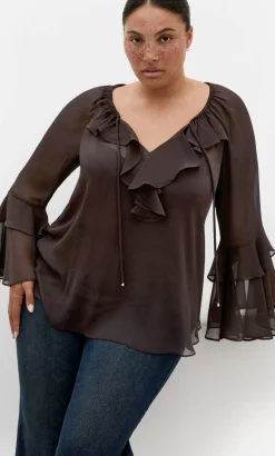 Glam Frill Top - espresso