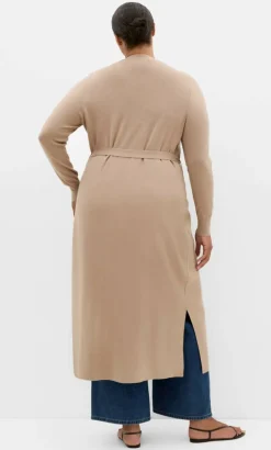 Goldie Longline Knit Cardigan - taupe