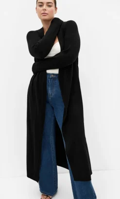 Goldie Longline Knit Cardigan - black