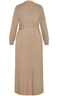 Goldie Longline Knit Cardigan - taupe