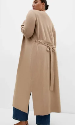 Goldie Longline Knit Cardigan - taupe