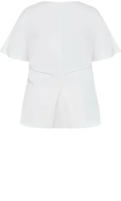 Graphic Cinched Cotton Tee - ivory