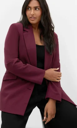 Halle Ponte Blazer - dark cherry