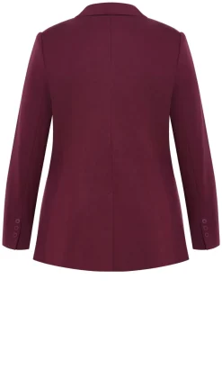 Halle Ponte Blazer - dark cherry