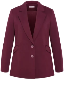 Halle Ponte Blazer - dark cherry