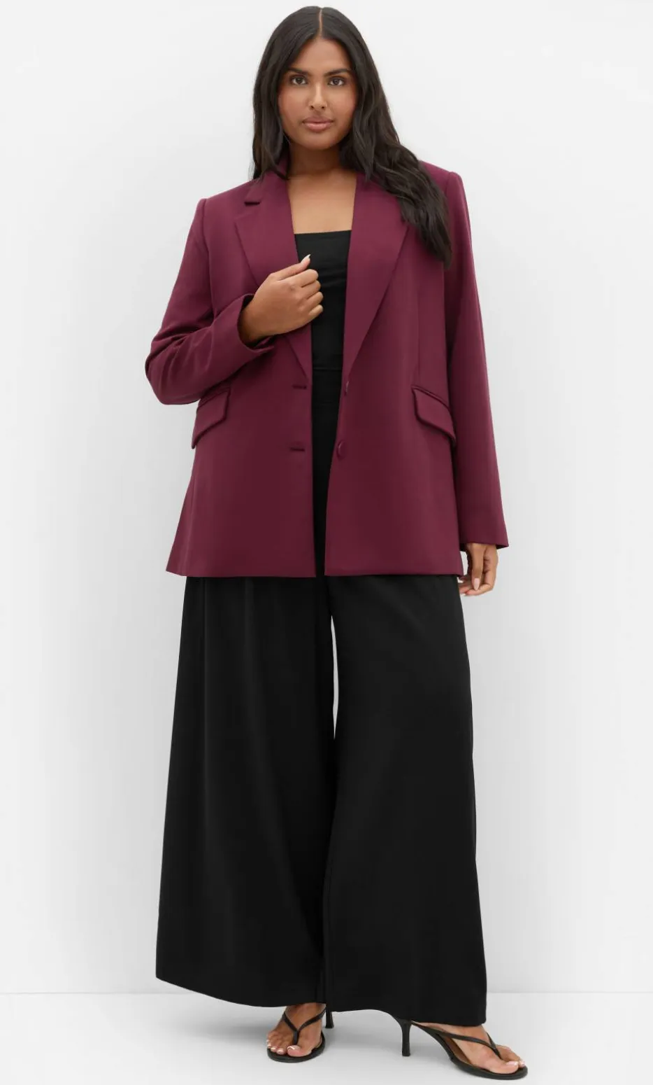 Halle Ponte Blazer - dark cherry