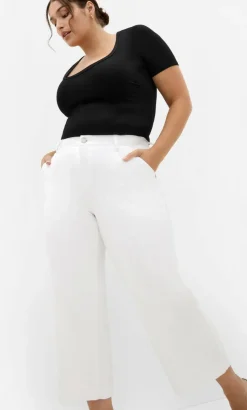 Harley Fit Avery Wide Leg Crop Jean - ivory