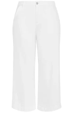 Harley Fit Avery Wide Leg Crop Jean - ivory