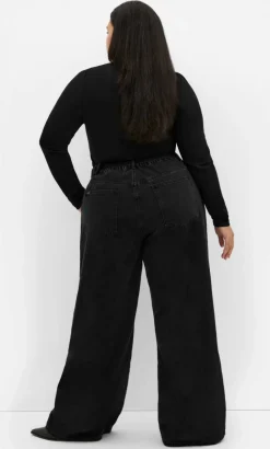 Harley Fit Bria Belted Wide Leg Jean - black wash
