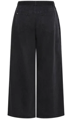 Harley Fit Bria Belted Wide Leg Jean - black wash