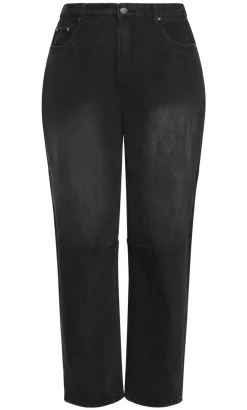 Harley Fit Brooke Barrel Leg Jean - black wash