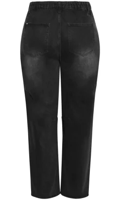 Harley Fit Brooke Barrel Leg Jean - black wash